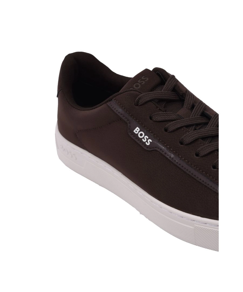 Hugo Boss Mens Rhys_tenn_nupu Trainer Dark Brown - Size UK 9